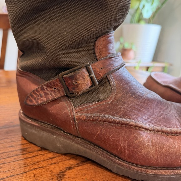 Vintage Chippewa 23914 Snake Boots 8.5D USA Made 17" Canvas Hunting Vibram Sole - Picture 9 of 10